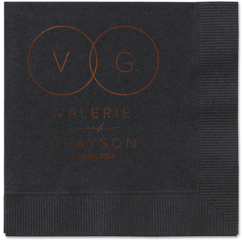 Refined Rings Napkin, Brown, Black, mocha