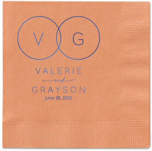 Refined Rings Napkin, Blue, Coral, royal