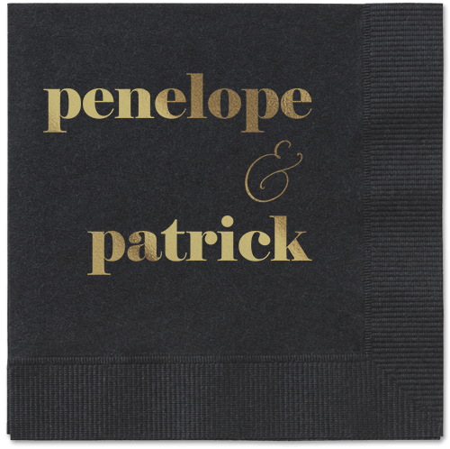 Winsome Wanderlust Napkin, Yellow, Black, gold