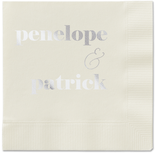 Winsome Wanderlust Napkin, Grey, Ecru, silver