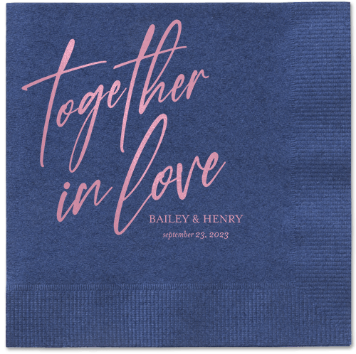 Cursive Captions Napkin, Pink, Navy, blush