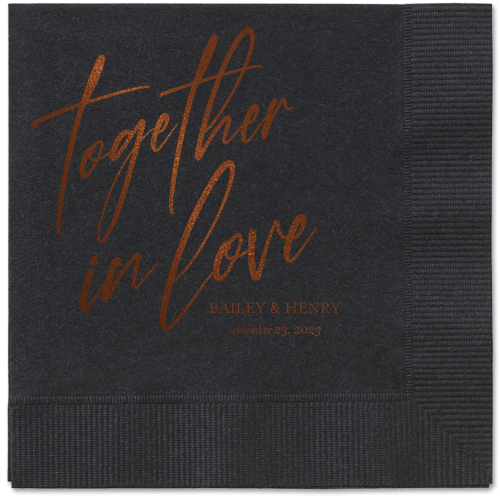 Cursive Captions Napkin, Brown, Black, mocha