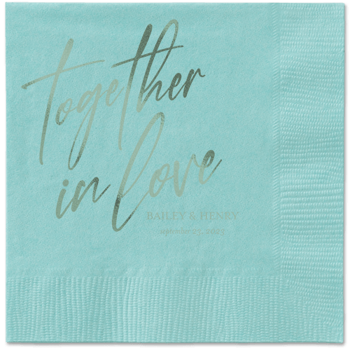 Cursive Captions Napkin, Green, Aqua, sage
