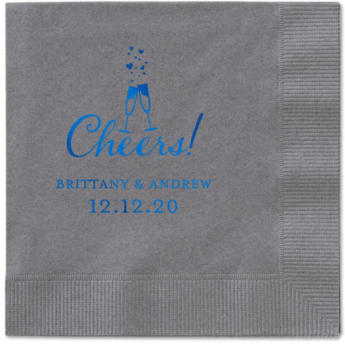 Cherished Cheer Napkins, Blue, Pewter