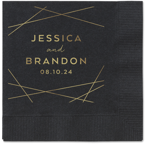 Eucalyptus Elegance Napkin, Yellow, Black