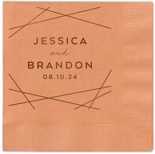 Eucalyptus Elegance Napkin, Brown, Coral