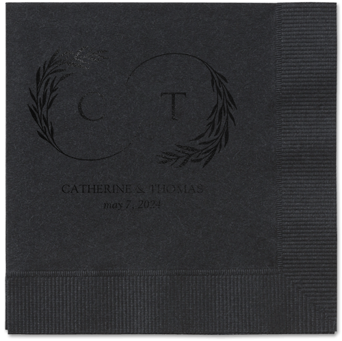 Reflective Rings Napkin, Black, Black, black