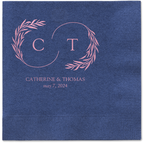 Reflective Rings Napkin, Pink, Navy, blush