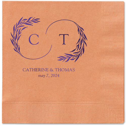 Reflective Rings Napkin, Purple, Coral, purple