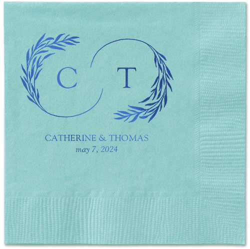 Reflective Rings Napkin, Blue, Aqua, royal