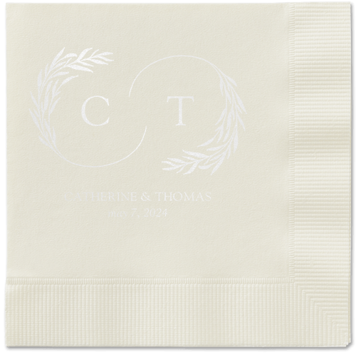 Reflective Rings Napkin, White, Ecru, white