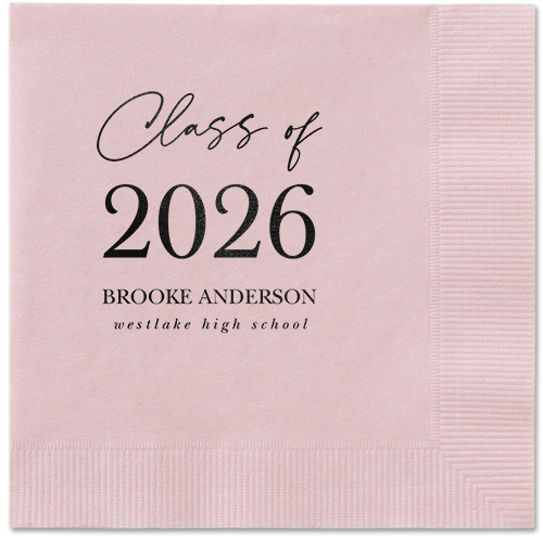 Penmanship Class Napkin, Black, Blush, black