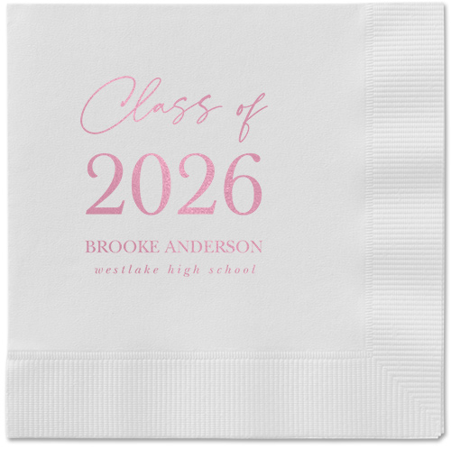 Penmanship Class Napkin, Pink, White, blush