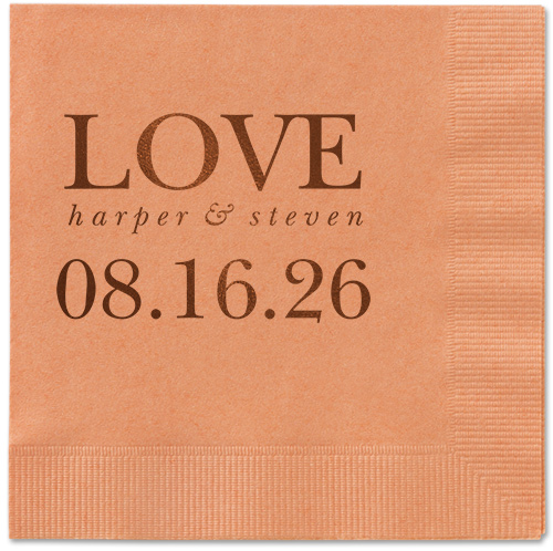 Official Headlines Napkin, Brown, Coral, mocha-matte