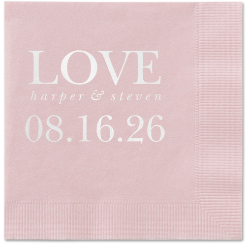 Official Headlines Napkin, White, Blush, white