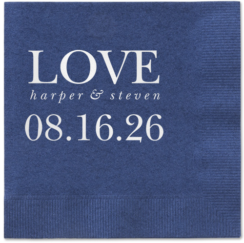Official Headlines Napkin, White, Navy, white