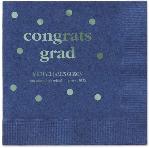 Speckled Blots Napkin, Green, Navy