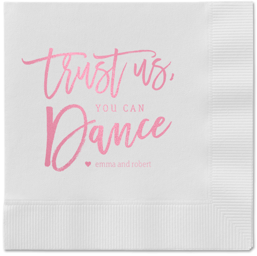 Dance Along Napkins, Pink, White