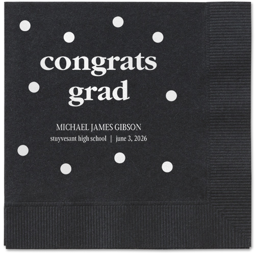 Speckled Blots Napkin, White, Black, white