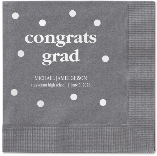 Speckled Blots Napkin, White, Pewter, white