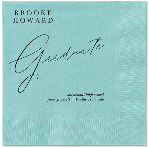 Graceful Touch Napkin, Black, Aqua, black