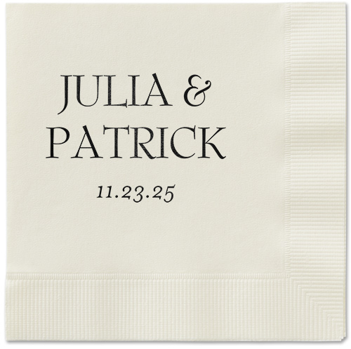 Modern Flow Napkin, Black, Ecru, black