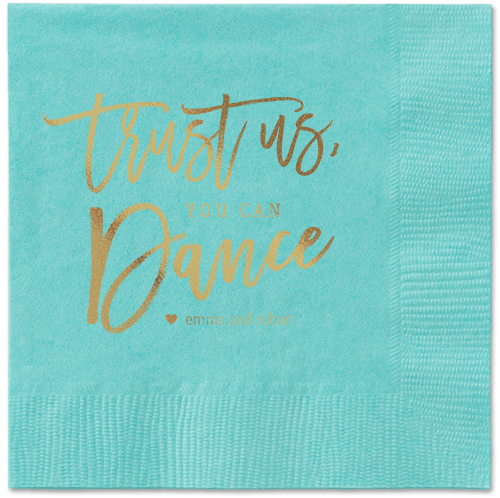 Dance Along Napkins, Yellow, Aqua, Gold