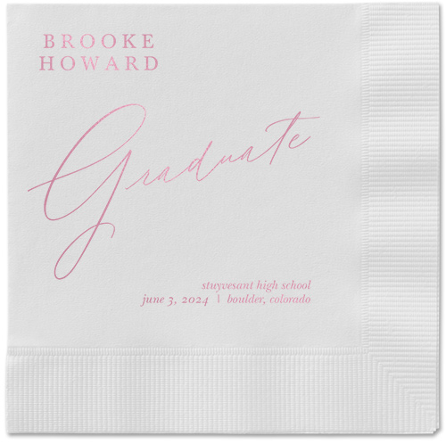 Graceful Touch Napkin, Pink, White