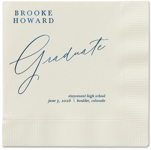Graceful Touch Napkin, Blue, Ecru, midnight