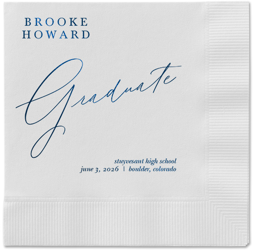Graceful Touch Napkin, Blue, White, midnight