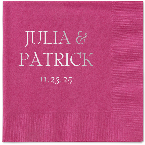 Modern Flow Napkin, Grey, Magenta
