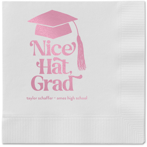 Nice Cap Napkin, Pink, White, blush