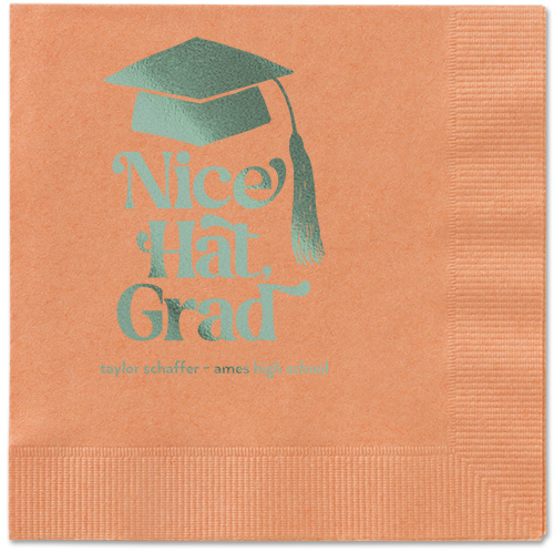 Nice Cap Napkin, Green, Coral