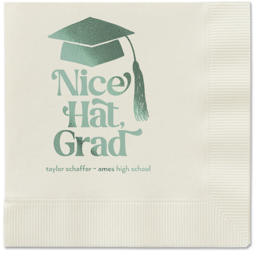 Nice Cap Napkin, Green, Ecru