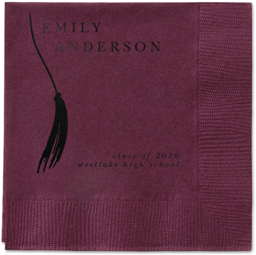 Direct Tassel Napkin, Black, Berry, black