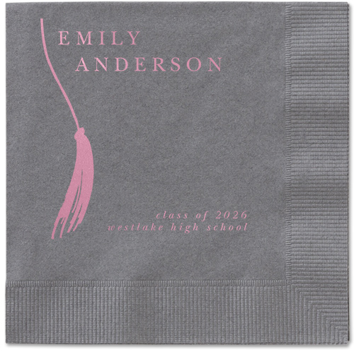 Direct Tassel Napkin, Pink, Pewter, blush