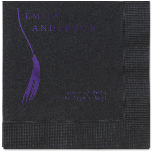 Direct Tassel Napkin, Purple, Black, purple