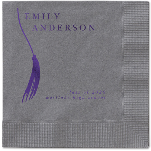 Direct Tassel Napkin, Purple, Pewter, purple