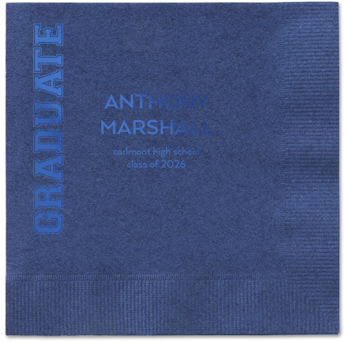 Varsity Headline Napkin, Blue, Navy, royal
