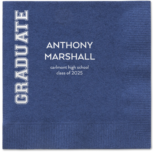 Varsity Headline Napkin, White, Navy