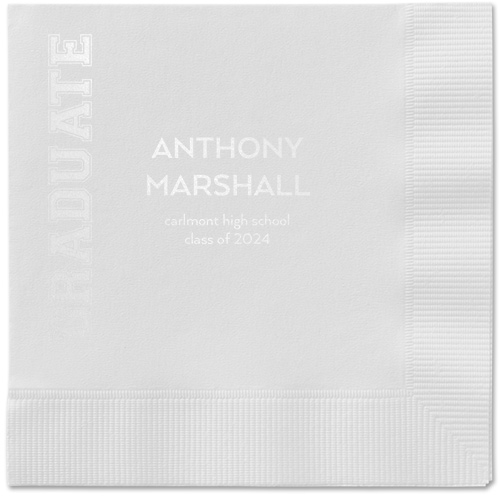 Varsity Headline Napkin, White, White