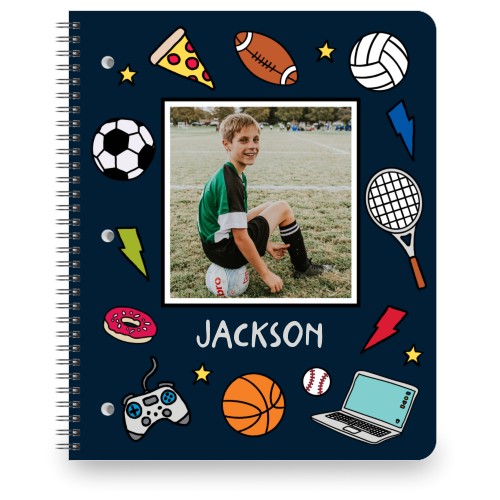 Sport Vibes Large Notebook, 8.5x11, Blue