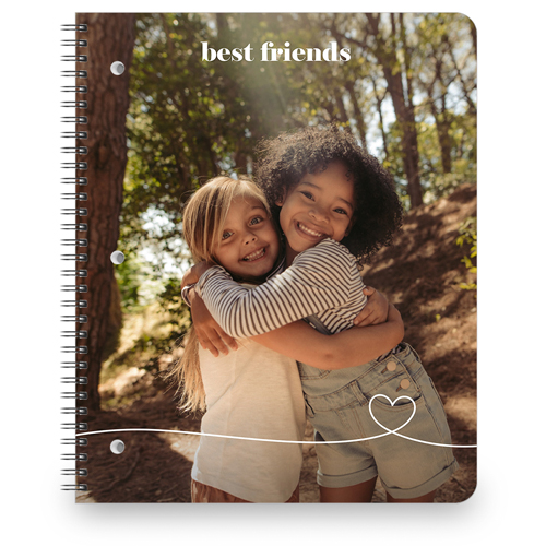 Swirl Heart Large Notebook, 8.5x11, White