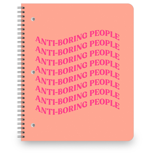 Anti-Boring People Large Notebook, 8.5x11, Multicolor
