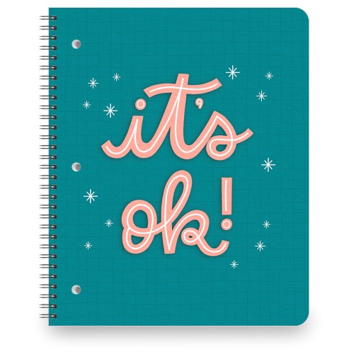 It's Ok Grid Large Notebook, 8.5x11, Multicolor
