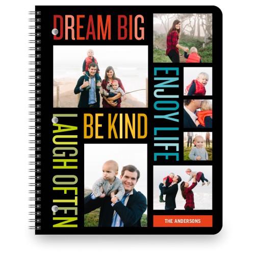 Sentiment Collage Large Notebook, 8.5x11, Black