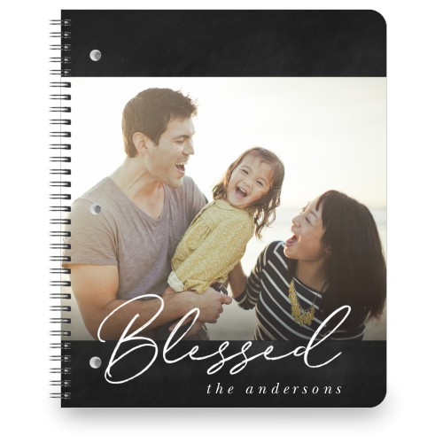 Modern Blessings Large Notebook, 8.5x11, Gray, charcoal