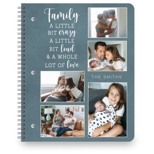 Crazy Loud Love Large Notebook, 8.5x11, Blue