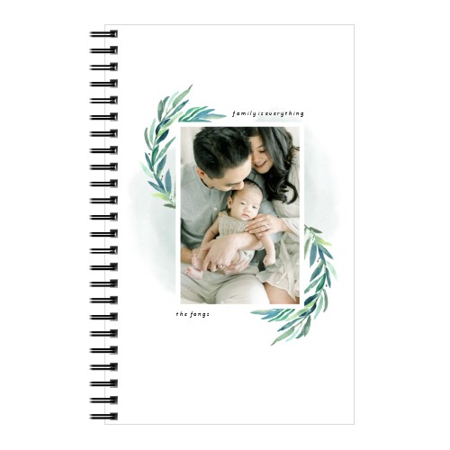 Botanical Bold Frame 5x8 Notebook, 5x8, White, white