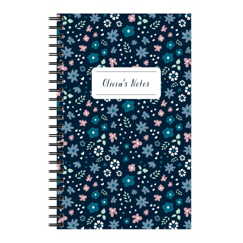 Dainty Florals 5x8 Notebook, 5x8, Blue